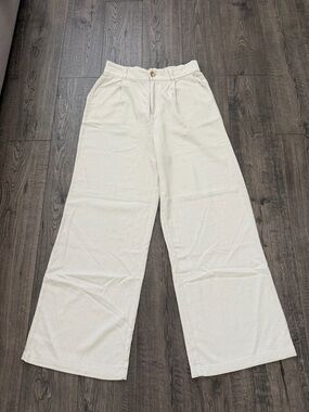 Sound/style Linen blend cream/beige wide leg pants